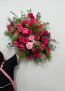 Artificial Osmanthus Foliage Bush with Pink & Red Roses