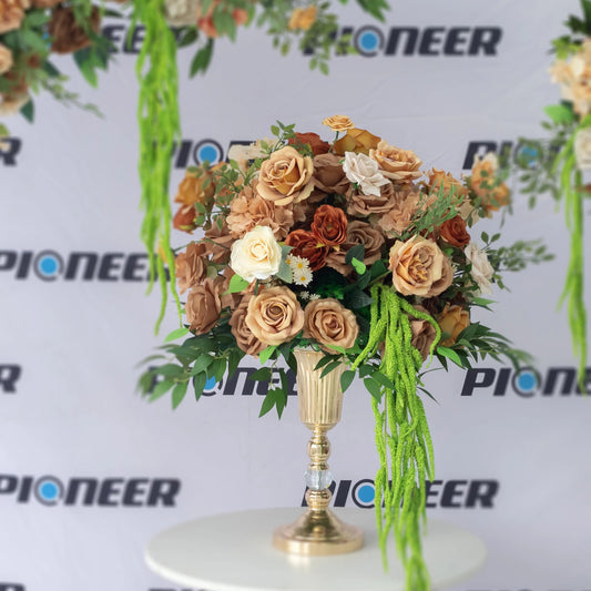 Vintage Mocha & Ivory Rose Floral Centerpiece Roses HQ