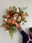 Artificial Burnt Orange Floral Osmanthus Foliage Bush