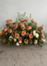 Rustic Orange & Champagne Floral Floor Display for Event Decor