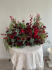 Cascading Burgundy Rose Floor Floral Arrangement