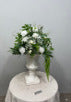 Pure White Rose & Greenery Floral Centerpiece