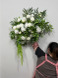 Artificial Osmanthus Foliage Bush - White & Green