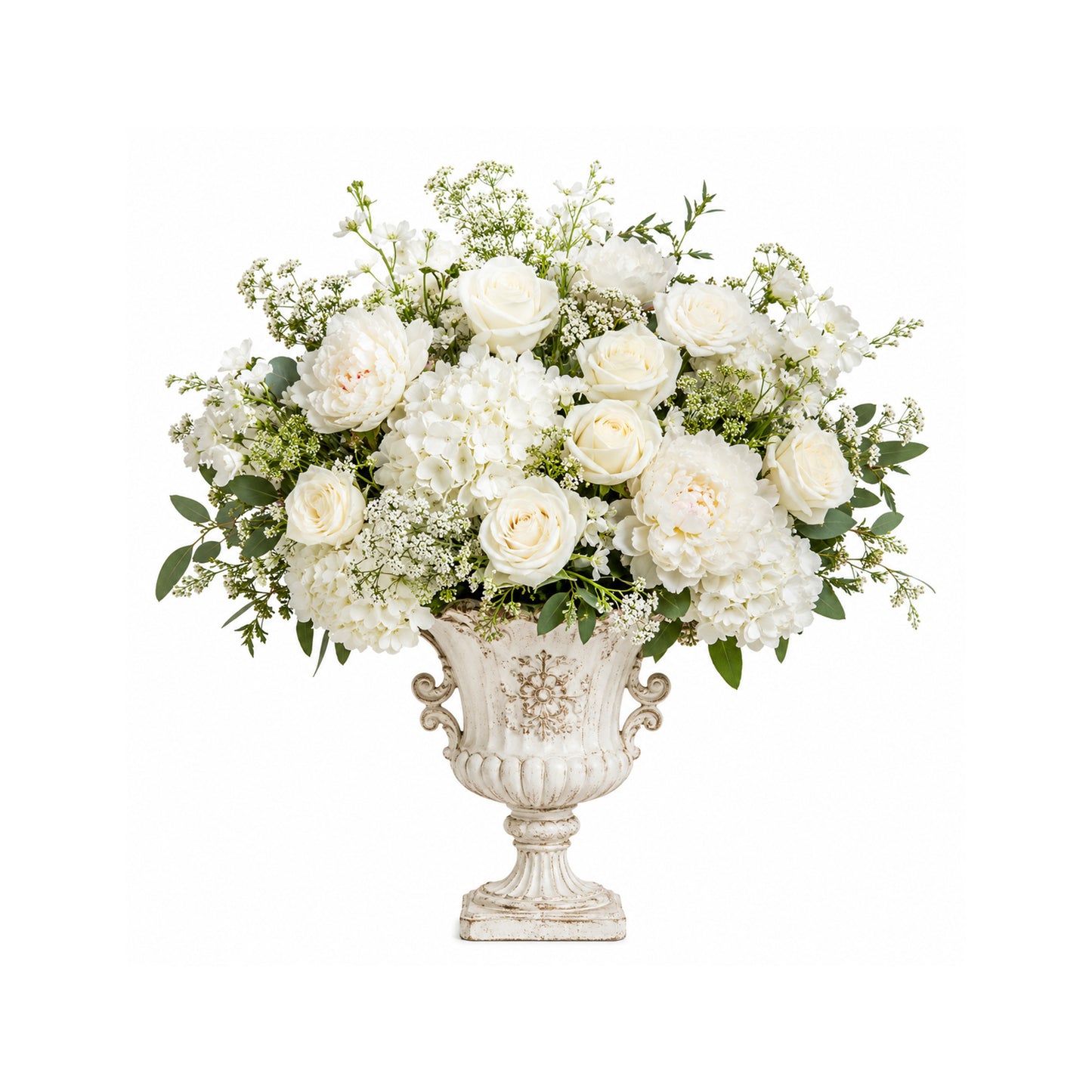 Flower Ball White And Green Leaves