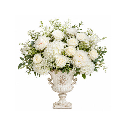 Flower Ball White And Green Leaves