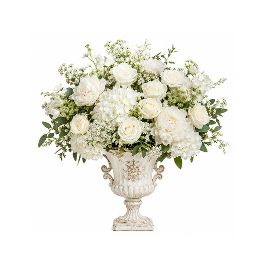 Flower Ball White And Green Leaves