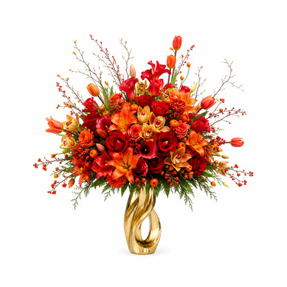 Flower Ball Red And Orange 50Cm