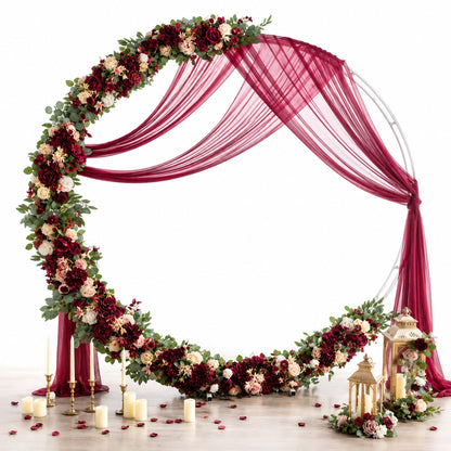 Arch Round Mesh White With Red And Green Flowers 150Cm