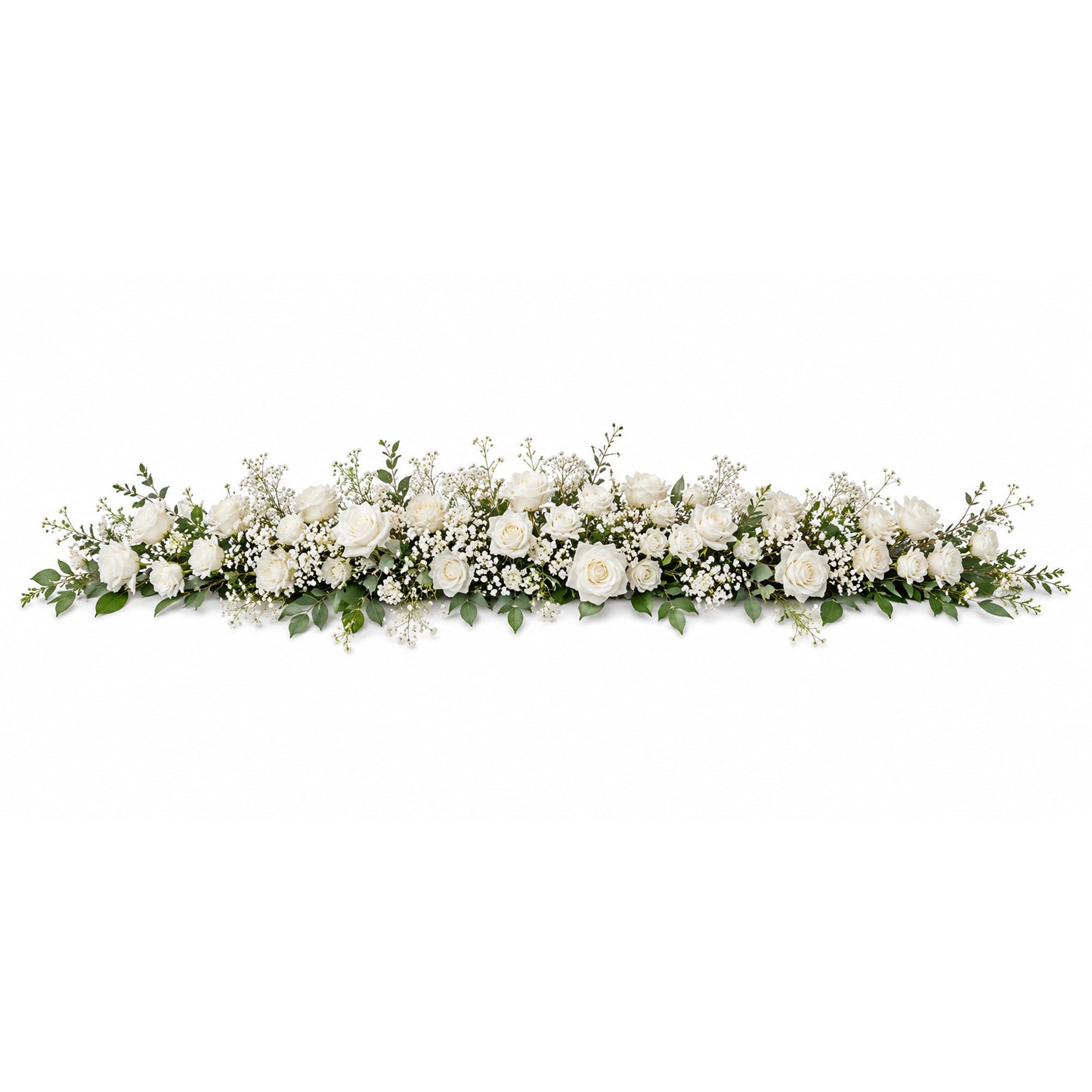 Flower Runner White And Baby'S Breath 200Cmx40Cm