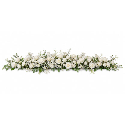 Flower Runner White And Baby'S Breath 200Cmx40Cm