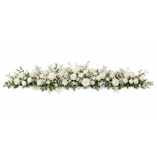 Flower Runner White And Baby'S Breath 200Cmx40Cm
