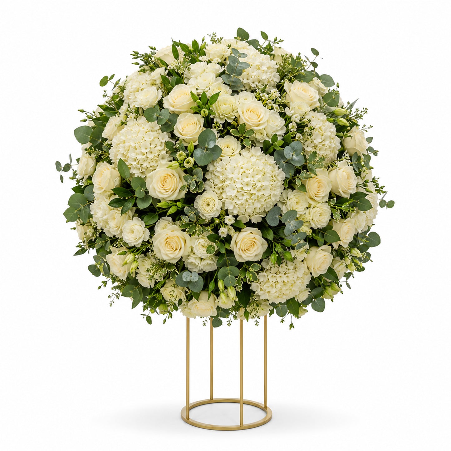 Flower Ball White And Green 50Cm