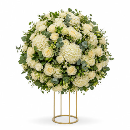 Flower Ball White And Green 50Cm