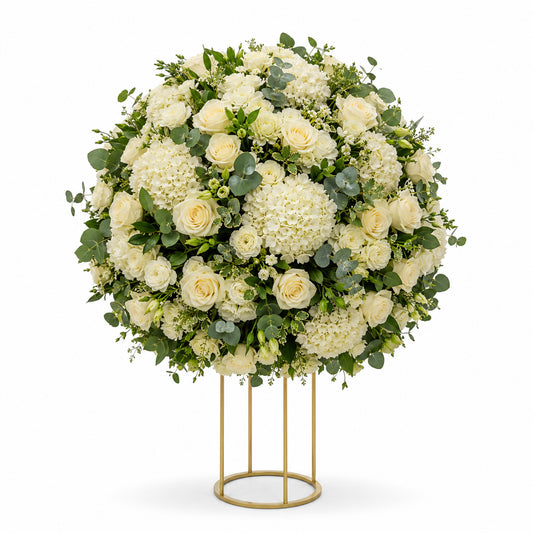 Flower Ball White And Green 50Cm