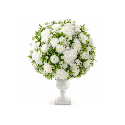 Flower Ball White And Green Leaves