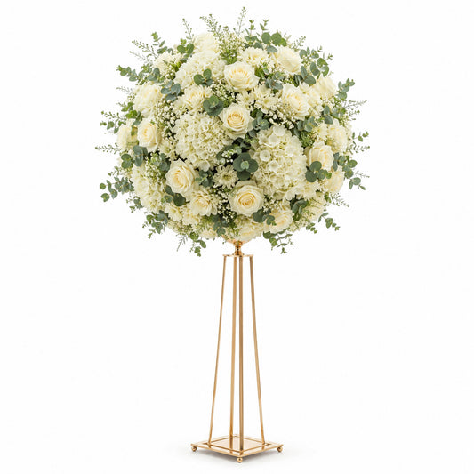 Flower Ball White And Green 50Cm