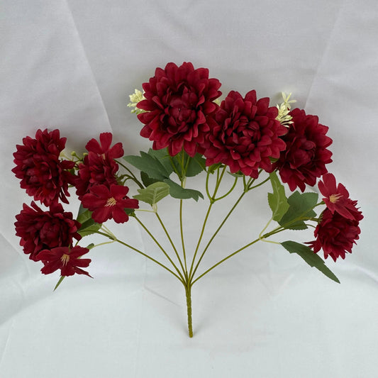 Red Silk Dahlia Bush - 7 Heads RosesHQ.com