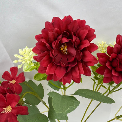 Red Silk Dahlia Bush - 7 Heads RosesHQ.com
