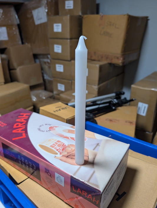 White Dinner Candles - Pack of 10 (2cm x 25cm)