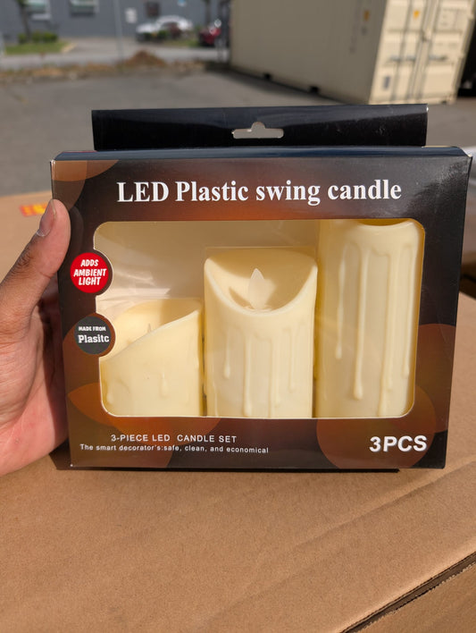 LED Pillar Candle Set of 3