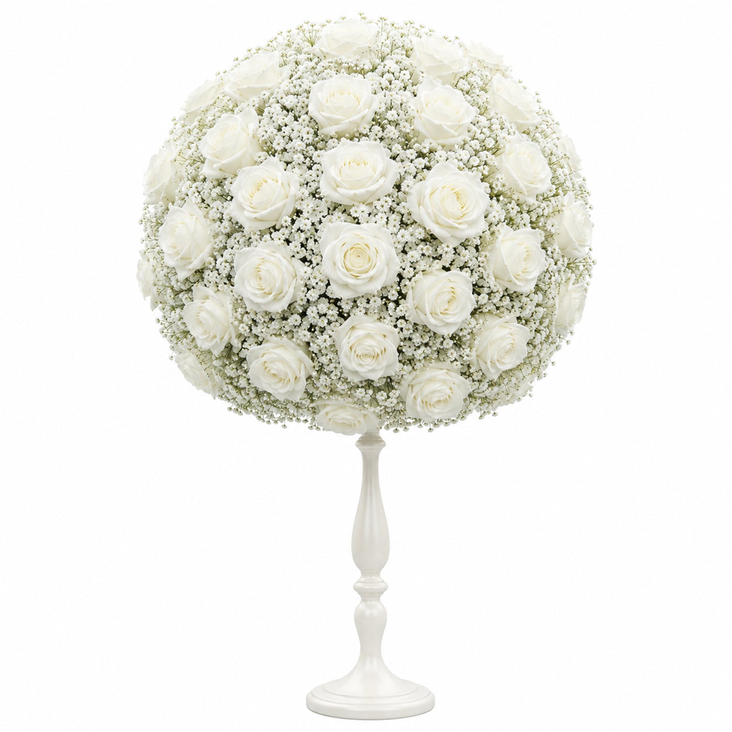 Flower Ball White Flower And Baby'S Breath