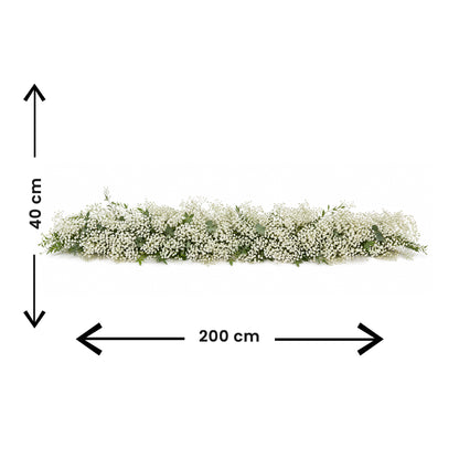 Flower Runner White And Baby'S Breath 200Cmx40Cm