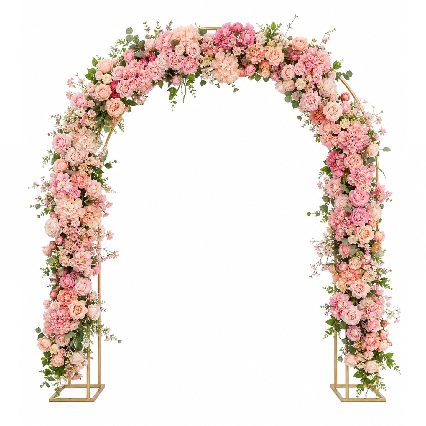Flower Arch With Metal Flower Stand Pink And Peach 210Cmx230Cm