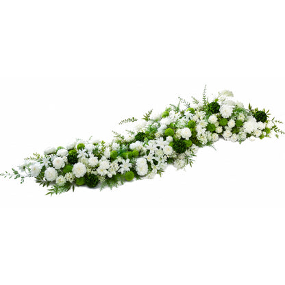 Flower Runner White Baby'S Breath And Green 220Cmx40Cm