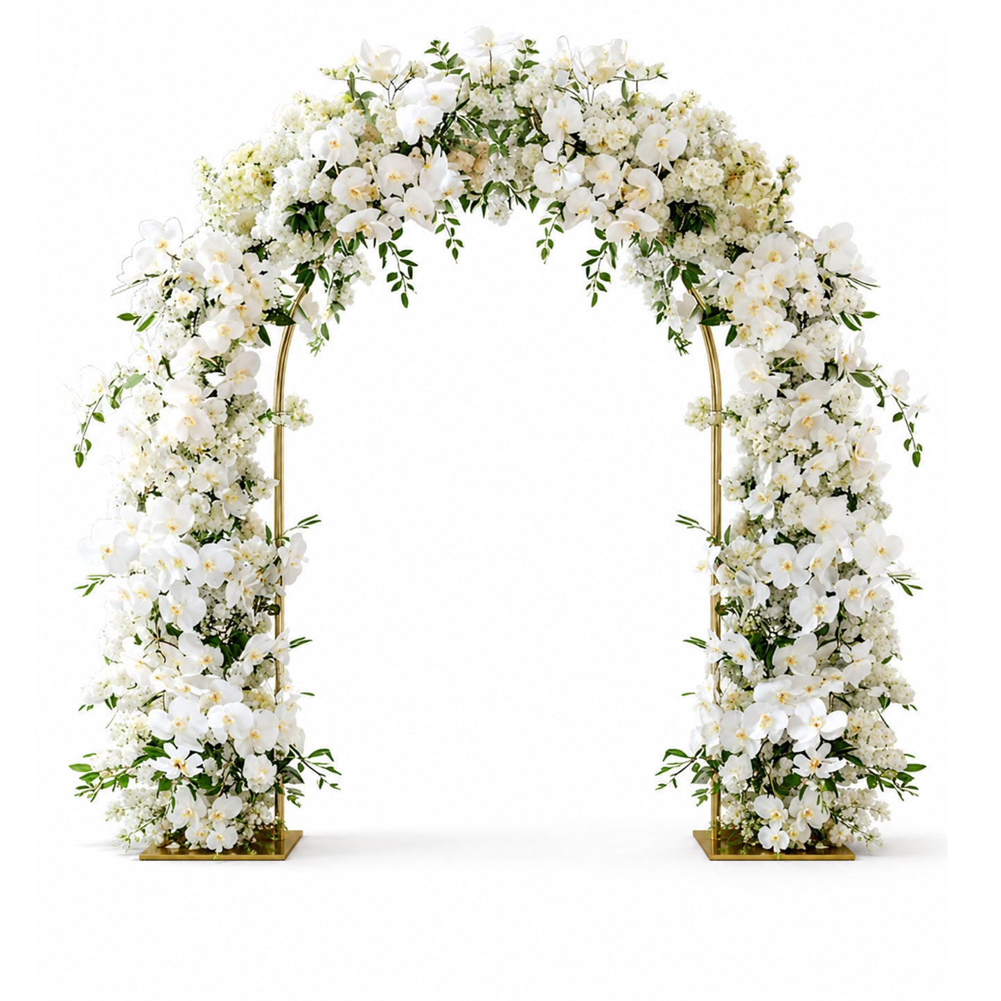 Flower Arch With Metal Flower Stand White Baby'S Breath And Green 210Cmx230Cm