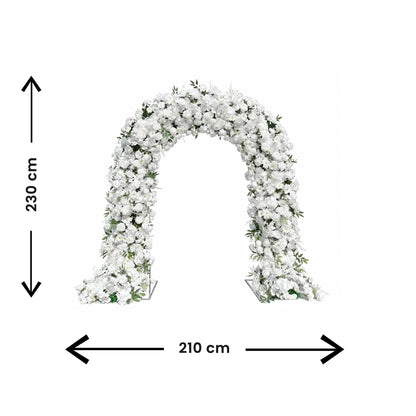 Flower Arch With Metal Flower Stand White Baby'S Breath And Green 210Cmx230Cm