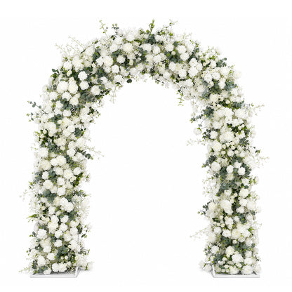 Flower Arch With Metal Flower Stand White Baby'S Breath And Green 210Cmx230Cm