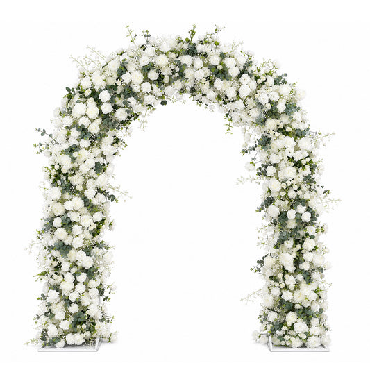 Flower Arch With Metal Flower Stand White Baby'S Breath And Green 210Cmx230Cm