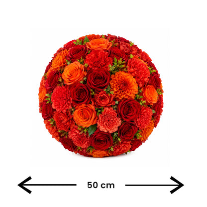 Flower Ball Red And Orange 50Cm